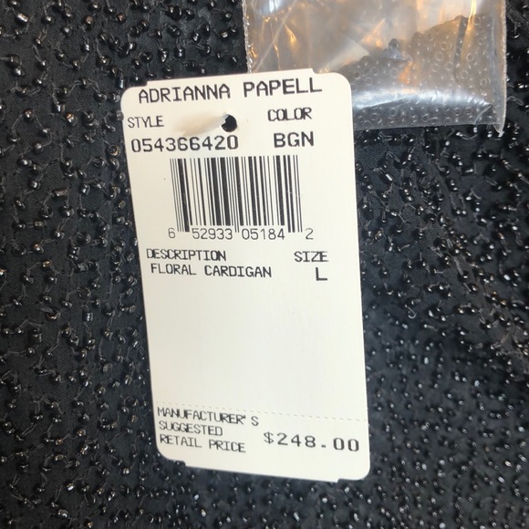 Adrianna Papell Sheer Silk Beaded Jacket Size L - Picture 12 of 16